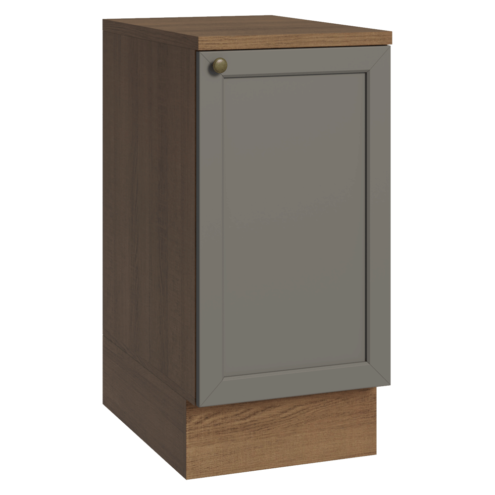 Balcão de Cozinha 40 cm 1 Porta Rustic/Cinza Vik Madesa