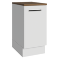 Balcão de Cozinha 40 cm 1 Porta Branco Tampo Rustic Agata Madesa