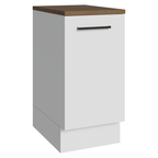 Balcão de Cozinha 40 cm 1 Porta Branco Tampo Rustic Agata Madesa
