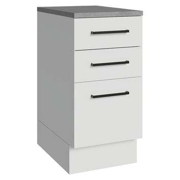 Balcão Madesa Agata 40 cm 3 Gavetas Branco
