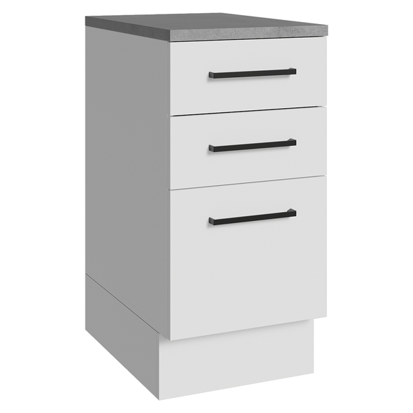 Balcão Madesa Agata 40 cm 3 Gavetas Branco