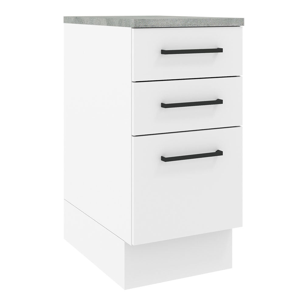 Balcão Madesa Agata 40 cm 3 Gavetas Branco