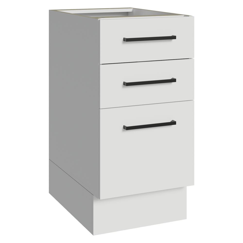 Balcão de Cozinha 40 cm 3 Gavetas (Sem Tampo) Branco Agata Madesa