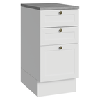 Balcão de Cozinha 40 cm 3 Gavetas Branco Vik Madesa