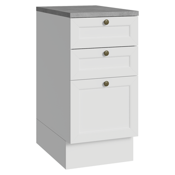 Balcão de Cozinha 40 cm 3 Gavetas Branco Vik Madesa