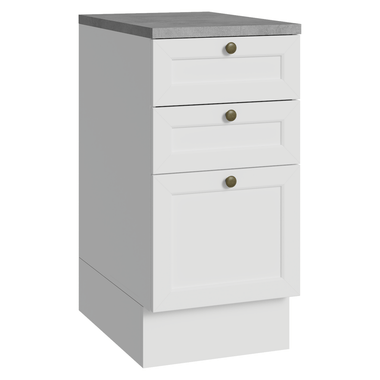 Balcão de Cozinha 40 cm 3 Gavetas Branco Vik Madesa