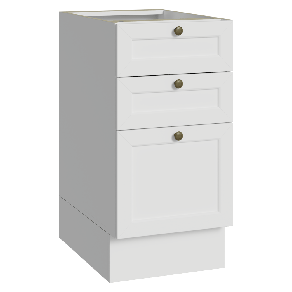 Balcão de Cozinha 40 cm 3 Gavetas (Sem Tampo) Branco Vik Madesa