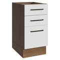 Balcão de Cozinha 40 cm 3 Gavetas (Sem Tampo) Rustic/Branco Agata Madesa