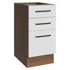 Balcão de Cozinha 40 cm 3 Gavetas (Sem Tampo) Rustic/Branco Agata Madesa