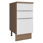 Balcão Madesa Stella 40 cm 3 Gavetas Rustic/Branco