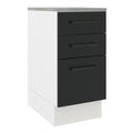 Balcão Madesa Agata 40 cm 3 Gavetas Branco/Preto