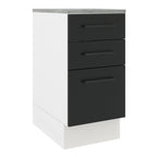 Balcão Madesa Agata 40 cm 3 Gavetas Branco/Preto