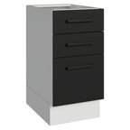 Balcão de Cozinha 40 cm 3 Gavetas (Sem Tampo) Branco/Preto Agata Madesa