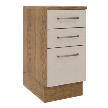 Balcão 40 cm 3 Gavetas Rustic/Crema Agata Madesa