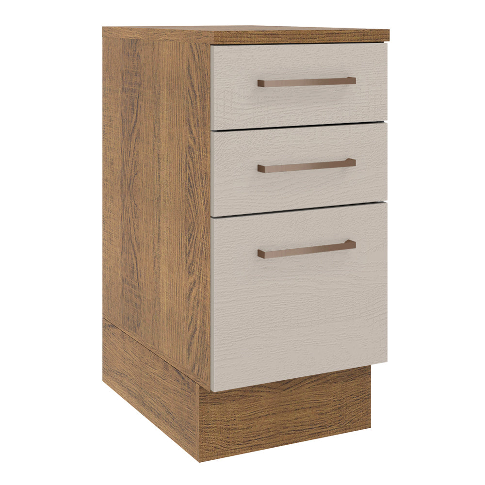 Balcão 40 cm 3 Gavetas Rustic/Crema Agata Madesa