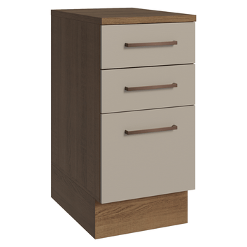 Balcão 40 cm 3 Gavetas Rustic/Crema Agata Madesa