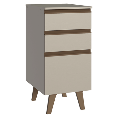 Balcão de Cozinha 40 cm 3 Gavetas Com Pés Crema Nice Madesa