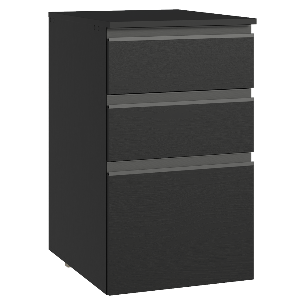 Balcão de Cozinha 40 cm 3 Gavetas Suspenso Preto Nice Madesa