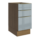 Balcão de Cozinha 40 cm 3 Gavetas (Sem Tampo) Rustic/Cinza Lux Madesa