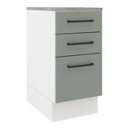 Balcão Madesa Agata 40 cm 3 Gavetas Branco/Cinza