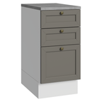 Balcão de Cozinha 40 cm 3 Gavetas Branco/Cinza Vik Madesa