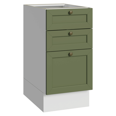Balcão de Cozinha 40 cm 3 Gavetas (Sem Tampo) Branco/Verde Vik Madesa