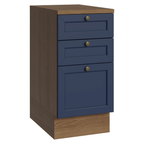 Balcão de Cozinha 40 cm 3 Gavetas Rustic/Azul Vik Madesa