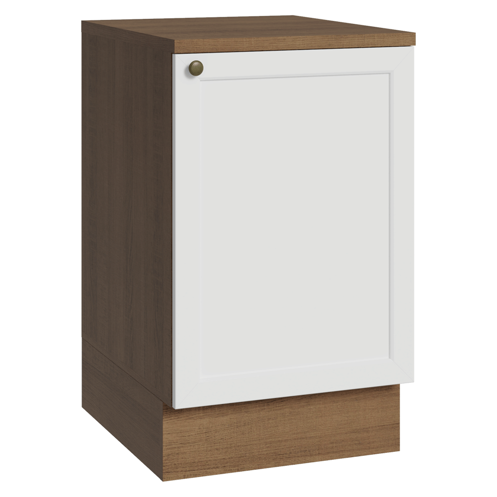 Balcão de Cozinha 50cm 1 Porta Rustic/Branco Vik Madesa