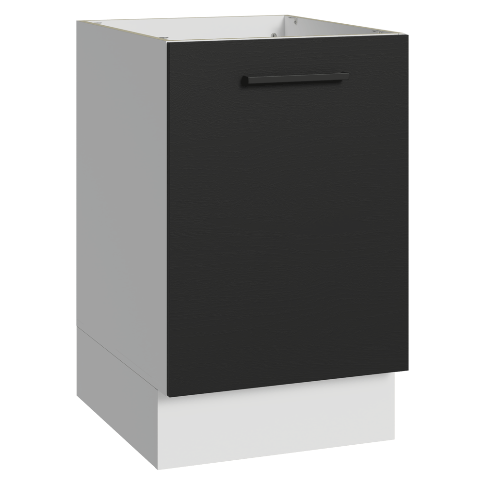 Balcão de Cozinha 50cm 1 Porta (Sem Tampo) Branco/Preto Agata Madesa