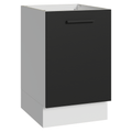 Balcão de Cozinha 50cm 1 Porta (Sem Tampo) Branco/Preto Agata Madesa