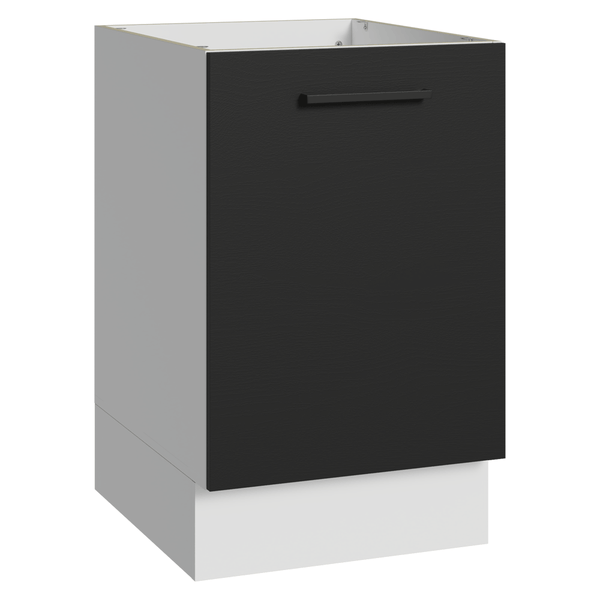 Balcão de Cozinha 50cm 1 Porta (Sem Tampo) Branco/Preto Agata Madesa