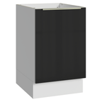 Balcão de Cozinha 50 cm 1 Porta (Sem Tampo) Branco/Preto Lux Madesa