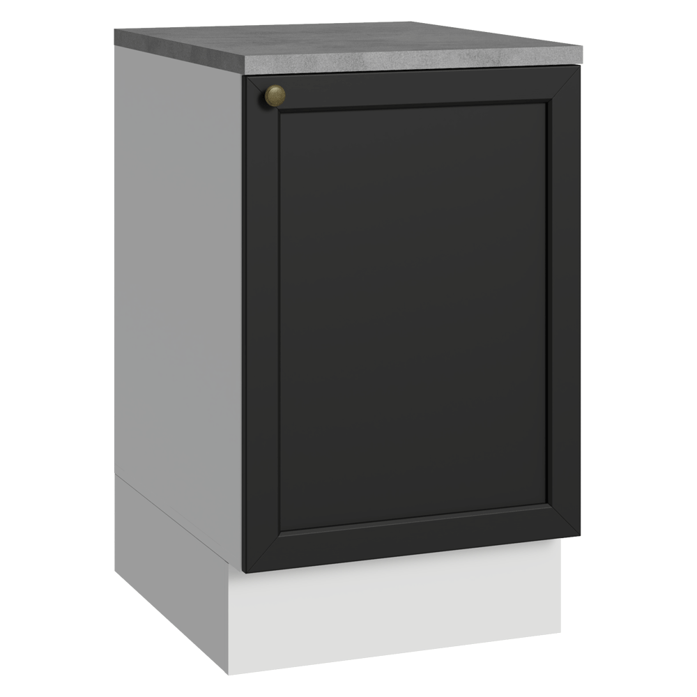 Balcão de Cozinha 50cm 1 Porta Branco/Preto Vik Madesa