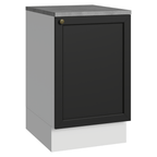 Balcão de Cozinha 50cm 1 Porta Branco/Preto Vik Madesa