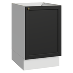 Balcão de Cozinha 50cm 1 Porta (Sem Tampo) Branco/Preto Vik Madesa