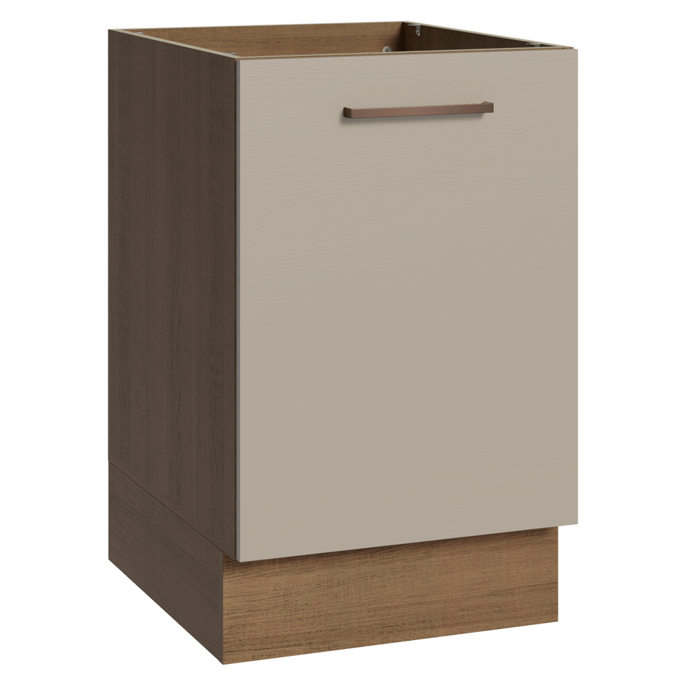 Balcão de Cozinha 50cm 1 Porta (Sem Tampo) Rustic/Crema Agata Madesa