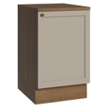 Balcão de Cozinha 50cm 1 Porta (Com Tampo) Rustic/Crema Vik Madesa
