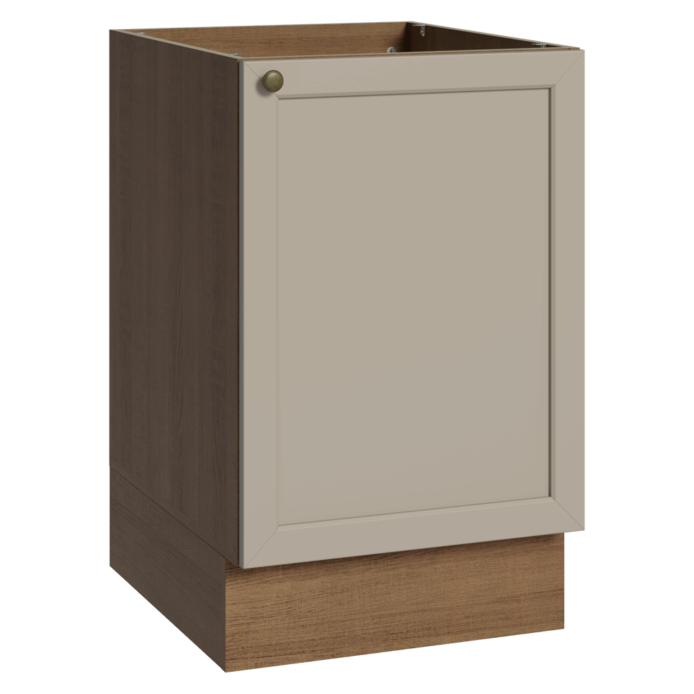 Balcão de Cozinha 50cm 1 Porta (Sem Tampo) Rustic/Crema Vik Madesa