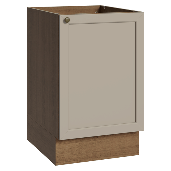 Balcão de Cozinha 50cm 1 Porta (Sem Tampo) Rustic/Crema Vik Madesa
