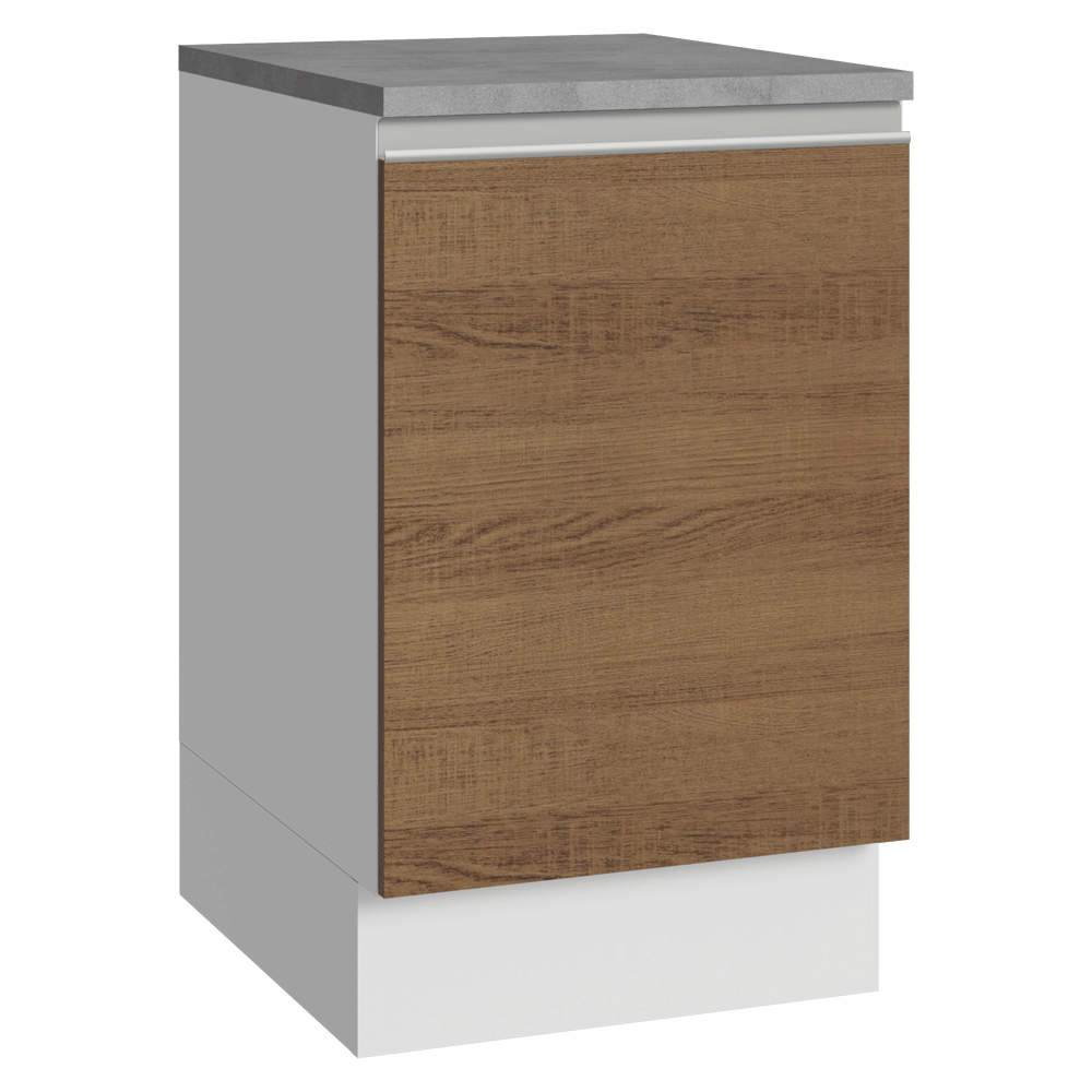 Balcão de Cozinha 50cm 1 Porta Branco/Rustic Glamy Madesa