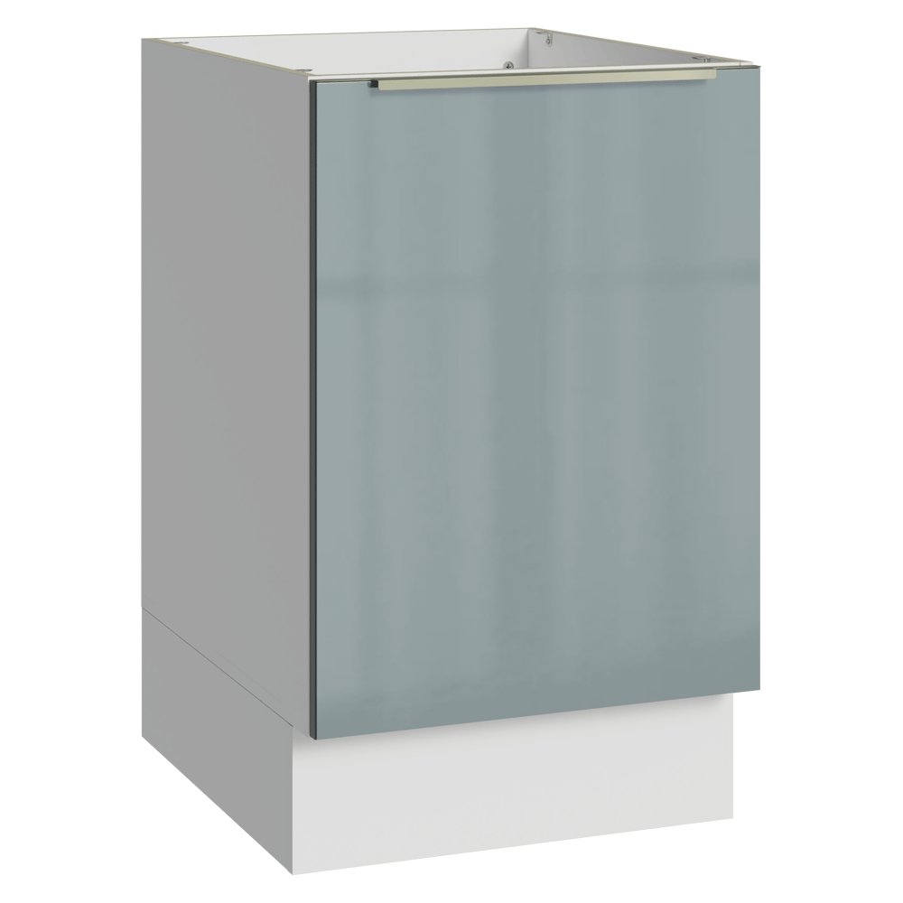 Balcão de Cozinha 50 cm 1 Porta (Sem Tampo) Branco/Cinza Lux Madesa
