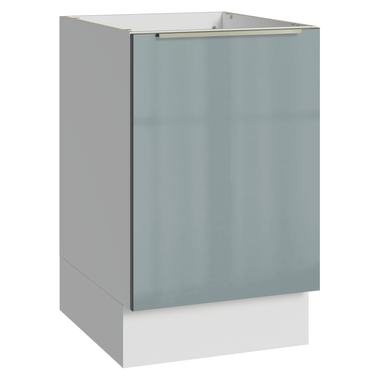 Balcão de Cozinha 50 cm 1 Porta (Sem Tampo) Branco/Cinza Lux Madesa