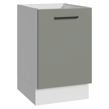 Balcão de Cozinha 50cm 1 Porta (Sem Tampo) Branco/Cinza Agata Madesa