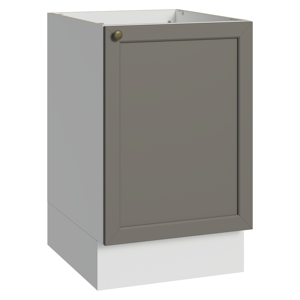 Balcão de Cozinha 50cm 1 Porta (Sem Tampo) Branco/Cinza Vik Madesa