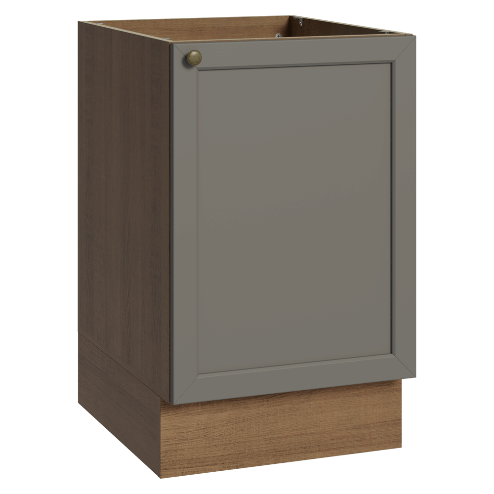 Balcão de Cozinha 50cm 1 Porta (Sem Tampo) Rustic/Cinza Vik Madesa