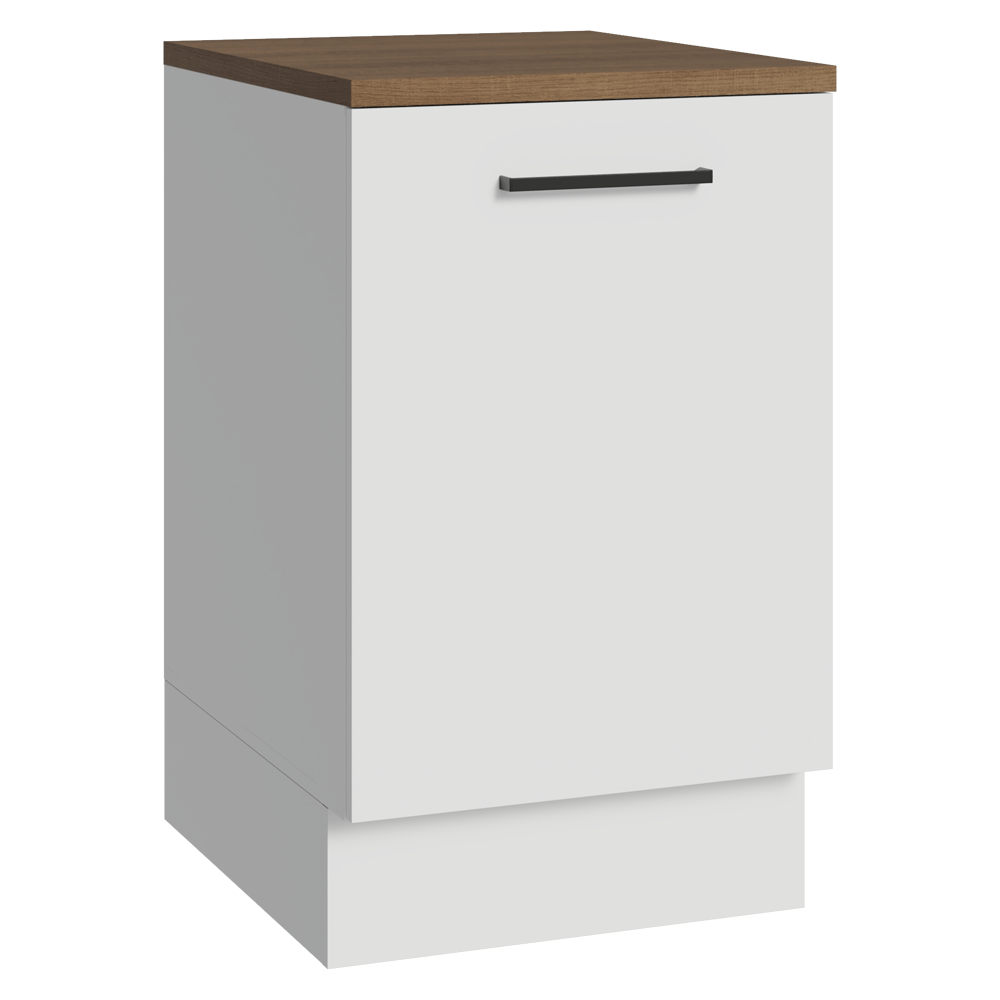 Balcão de Cozinha 50cm 1 Porta Branco Tampo Rustic Agata Madesa