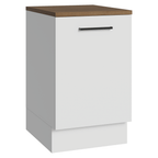 Balcão de Cozinha 50cm 1 Porta Branco Tampo Rustic Agata Madesa