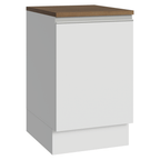 Balcão de Cozinha 50cm 1 Porta Branco Tampo Rustic Glamy Madesa