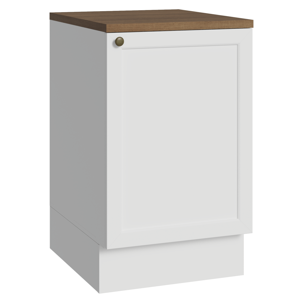 Balcão de Cozinha 50cm 1 Porta Branco Tampo Rustic Vik Madesa
