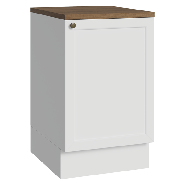 Balcão de Cozinha 50cm 1 Porta Branco Tampo Rustic Vik Madesa